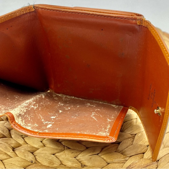 LOUIS VUITTON LOGO CARAMEL BROWN EPI LEATHER BIFOLD BRASS MONEY WALLET POUCH - Picture 11 of 11